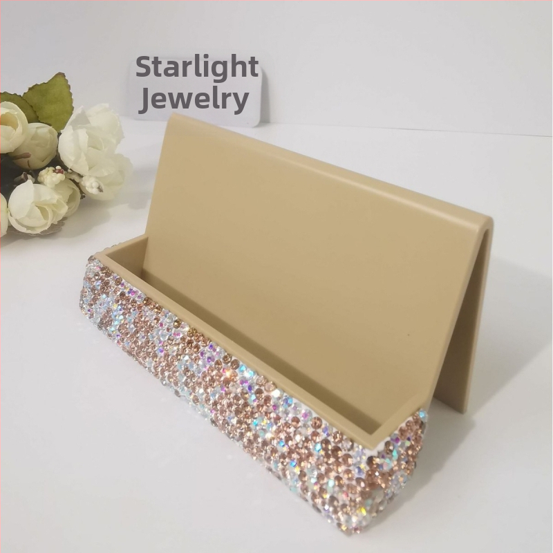 Držiak na vizitky so diamantovou ozdobou, jednostranný dizajn, značka Starlight, vhodný ako obchodný dar