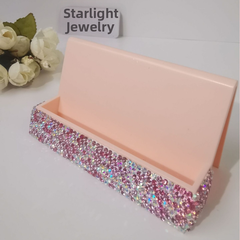 Držiak na vizitky so diamantovou ozdobou, jednostranný dizajn, značka Starlight, vhodný ako obchodný dar