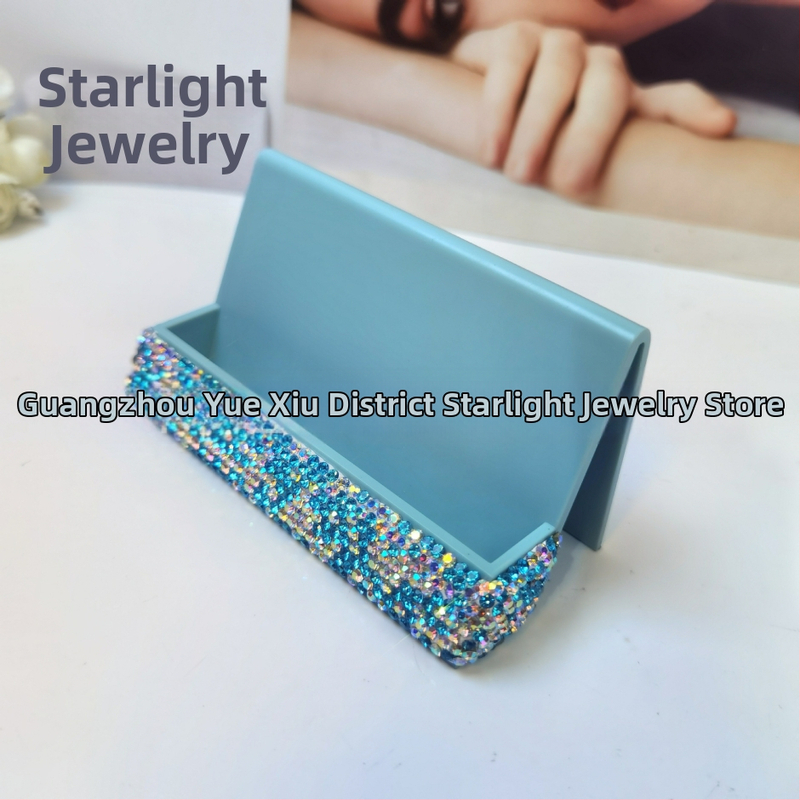 Držiak na vizitky so diamantovou ozdobou, jednostranný dizajn, značka Starlight, vhodný ako obchodný dar