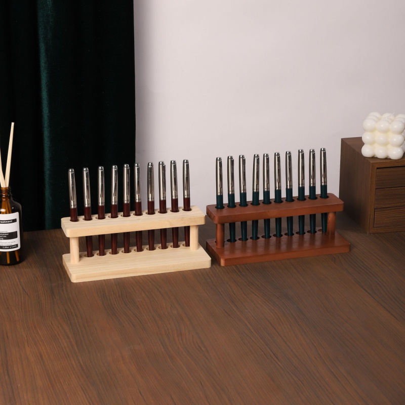 Xinsen drveni držač olovke – Višestruki stolni organizator za lakove za nokte i olovke, Model Pen Holder, s mogućnošću prilagodbe i logom