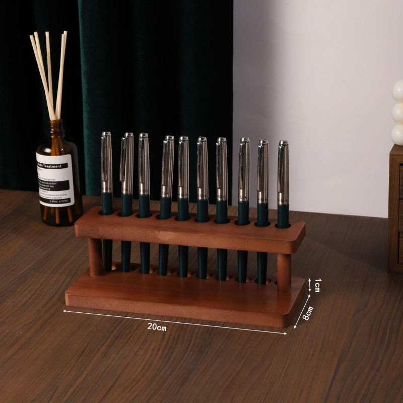 Xinsen drveni držač olovke – Višestruki stolni organizator za lakove za nokte i olovke, Model Pen Holder, s mogućnošću prilagodbe i logom