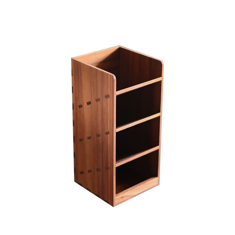 Držač za olovke od drveta, kvadratnog oblika, stolni organizator, poklon za Dan učitelja