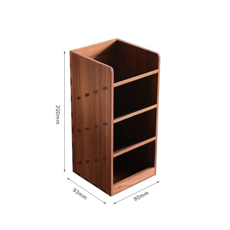 Držač za olovke od drveta, kvadratnog oblika, stolni organizator, poklon za Dan učitelja