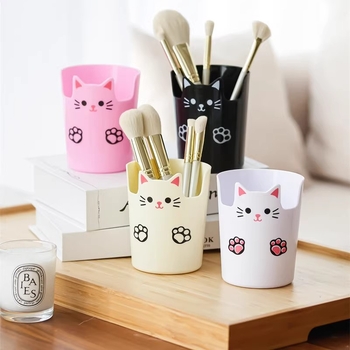 Držač olovaka s crtanim motivom - okrugli plastični stolni organizator