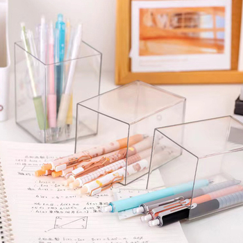 Prozirni akrilni kvadratni organizator za olovke i četkice za radni stol