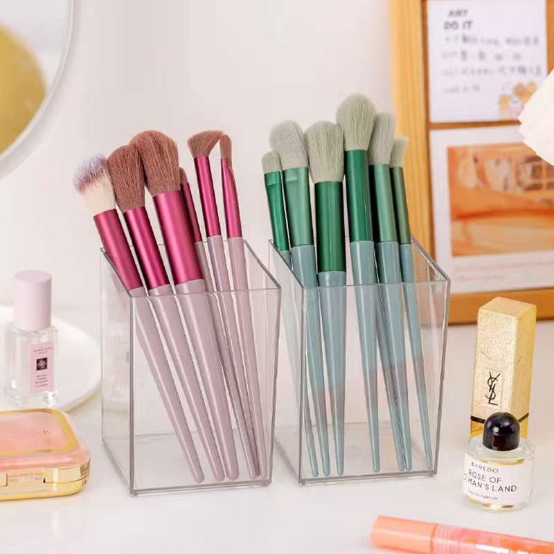 Prozirni akrilni kvadratni organizator za olovke i četkice za radni stol