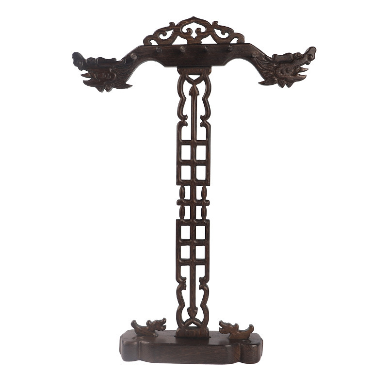 Držiak na štetce a zavesný držiteľ na pero – Materiál: Chicken Wing Wood, Model: Longevity Dragon Double Phoenix Disc, Na kaligrafiu