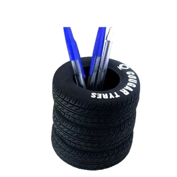 Okrugli vinil držač olovaka i stolni organizator s saksijom umjetnih cvjetova, model 4414, prilagodljivo