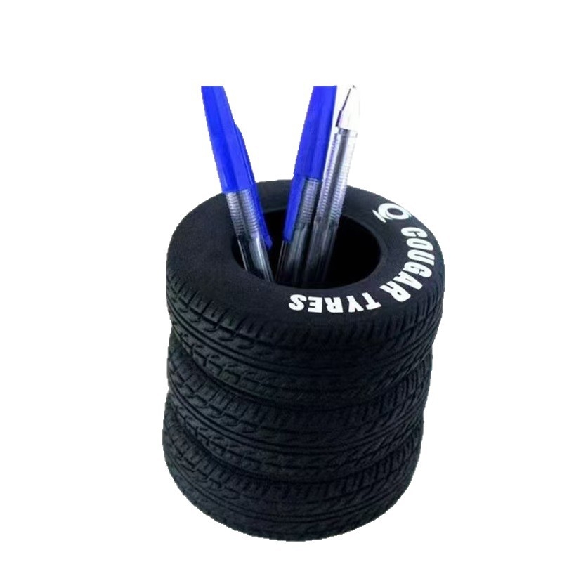 Okrugli vinil držač olovaka i stolni organizator s saksijom umjetnih cvjetova, model 4414, prilagodljivo