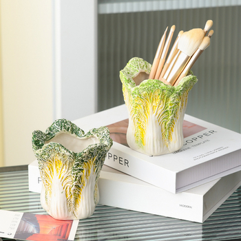 Keramički držač za olovku u obliku kupusa – pohrana četkica za šminku, prilagodba logotipa, poklon
