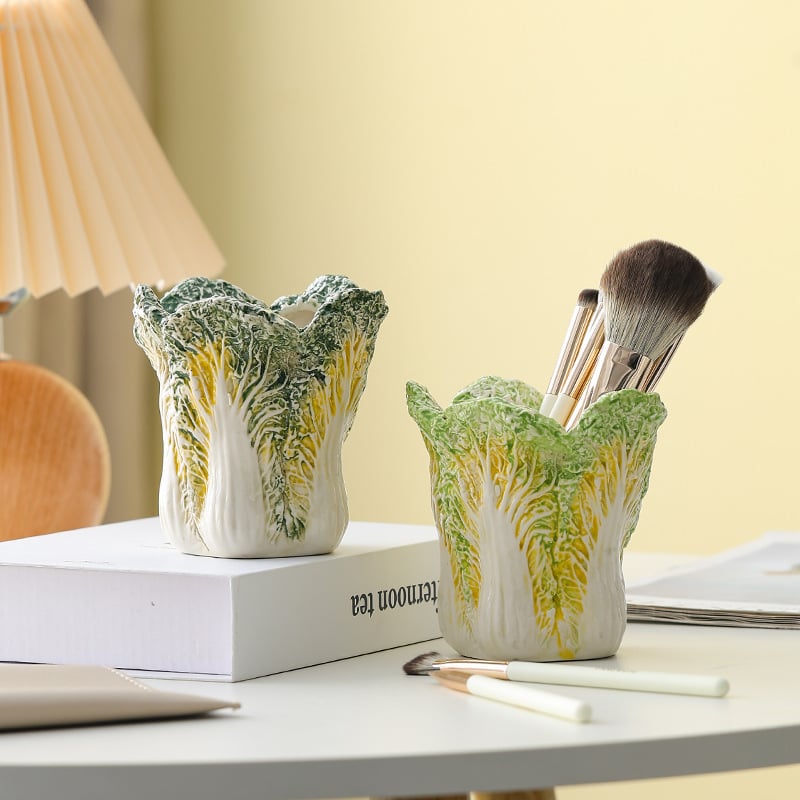 Keramički držač za olovku u obliku kupusa – pohrana četkica za šminku, prilagodba logotipa, poklon