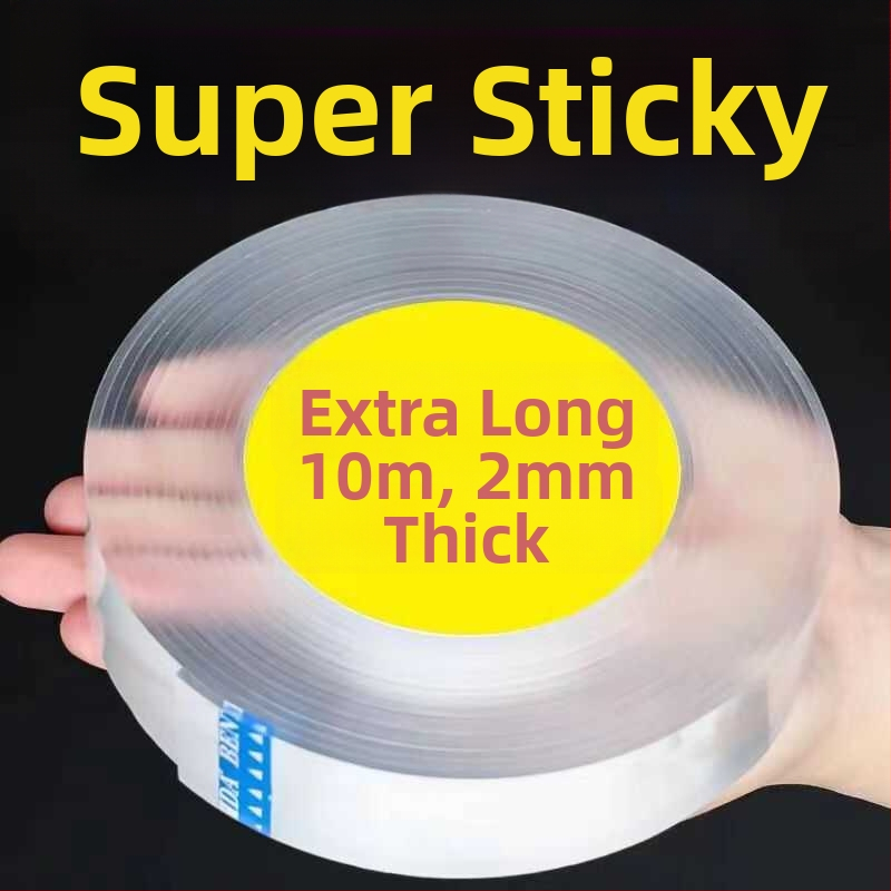 Nano zázračná obojstranná páska, bez stôp, priehľadná s vysokou viskozitou, na pripevnenie na stenu