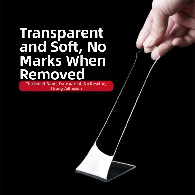 Nano zázračná obojstranná páska, bez stôp, priehľadná s vysokou viskozitou, na pripevnenie na stenu