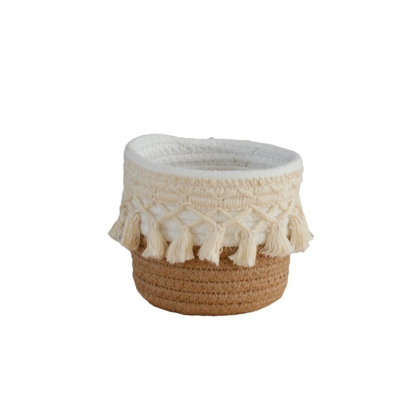 Nordijska stolna košara za skladištenje, pleteni, za olovke i kozmetiku, sklopiva, kapacitet 2 L