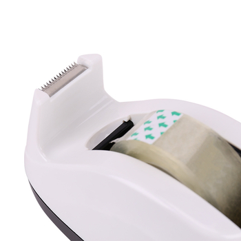 Deli 808 szalag tartó és vágó, hordozható asztali tömítő eszköz (Modell: 808; Anyag: ABS+cement; Szalag szélességig 18 mm-ig alkalmas; Alkalmazás: zárás és csomagolás)