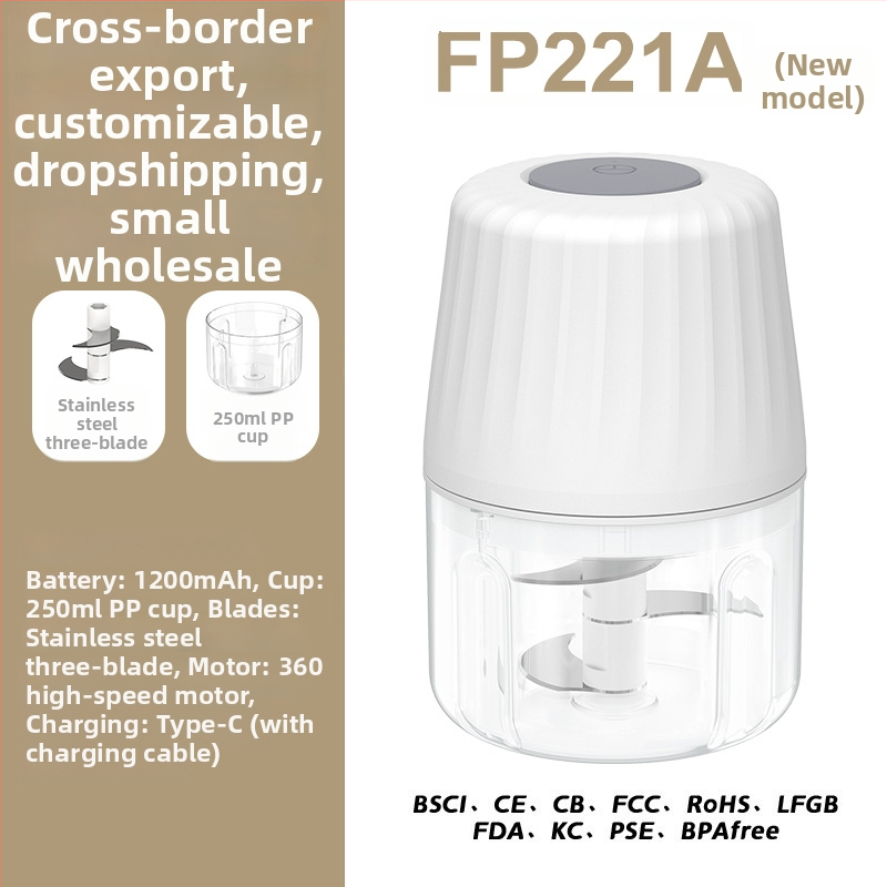 Elektrický drvič cesnaku a kuchynský mixér, kapacita pod 1 l, dobíjateľný a prenosný, ≤36V, 10000 rpm, sklenená nádoba