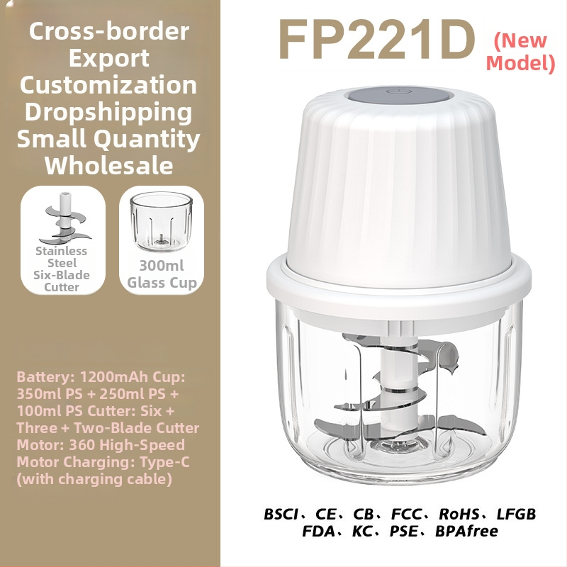 Elektrický drvič cesnaku a kuchynský mixér, kapacita pod 1 l, dobíjateľný a prenosný, ≤36V, 10000 rpm, sklenená nádoba