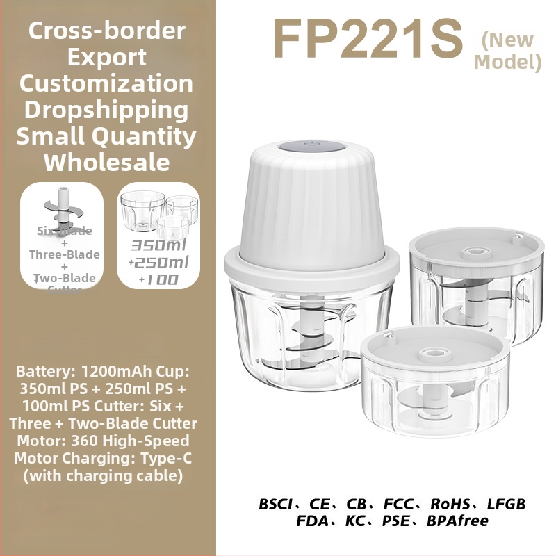 Elektrický drvič cesnaku a kuchynský mixér, kapacita pod 1 l, dobíjateľný a prenosný, ≤36V, 10000 rpm, sklenená nádoba