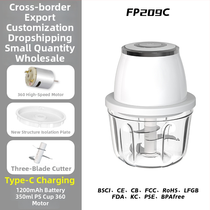 Elektrický drvič cesnaku a kuchynský mixér, kapacita pod 1 l, dobíjateľný a prenosný, ≤36V, 10000 rpm, sklenená nádoba