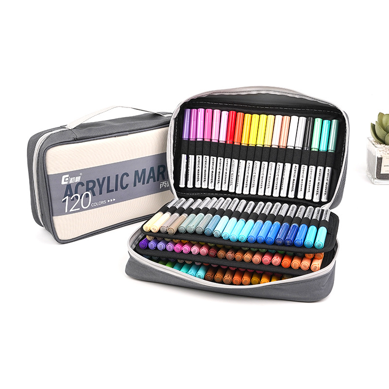 Akrilni marker, brzo se suši, ne prolazi kroz papir, veliki kapacitet, za učenike