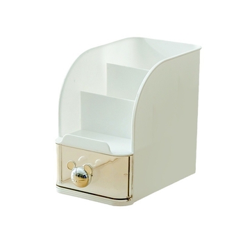 Asztali tároló doboz kihúzható fiókkal és osztókkal, műanyag (PP), 12 L kapacitás