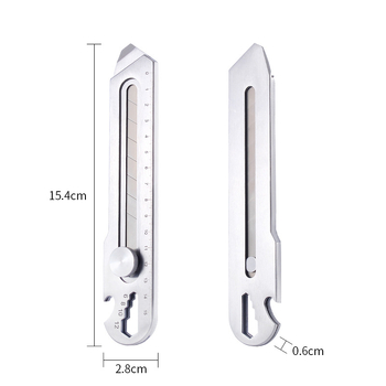 Kb-708b Nehéz rozsdamentes acél utilitáris kés – ipari osztályú, többfunkciós a csomagok felnyitásához, faragáshoz és háztartási használathoz; Pengéje: 15.4×2.8×0.6; Tömeg: 110