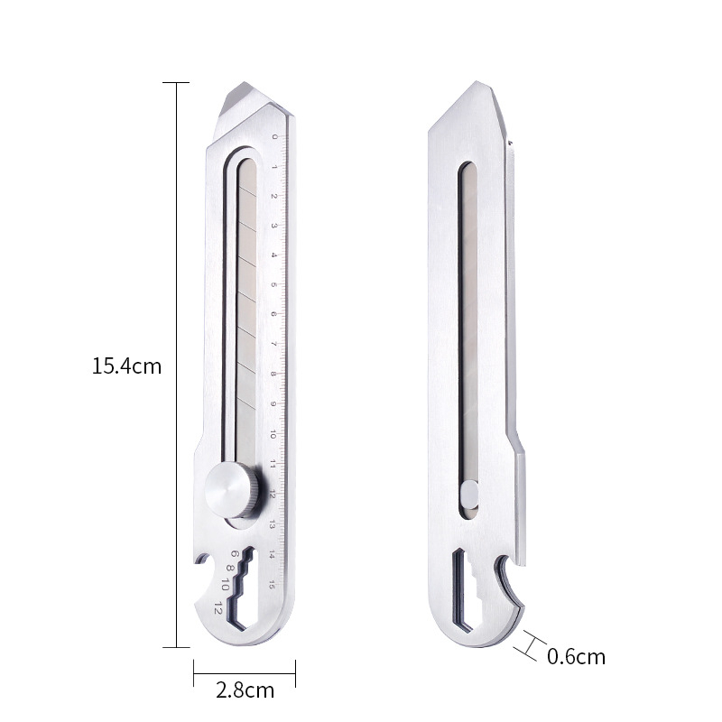 Kb-708b Nehéz rozsdamentes acél utilitáris kés – ipari osztályú, többfunkciós a csomagok felnyitásához, faragáshoz és háztartási használathoz; Pengéje: 15.4×2.8×0.6; Tömeg: 110