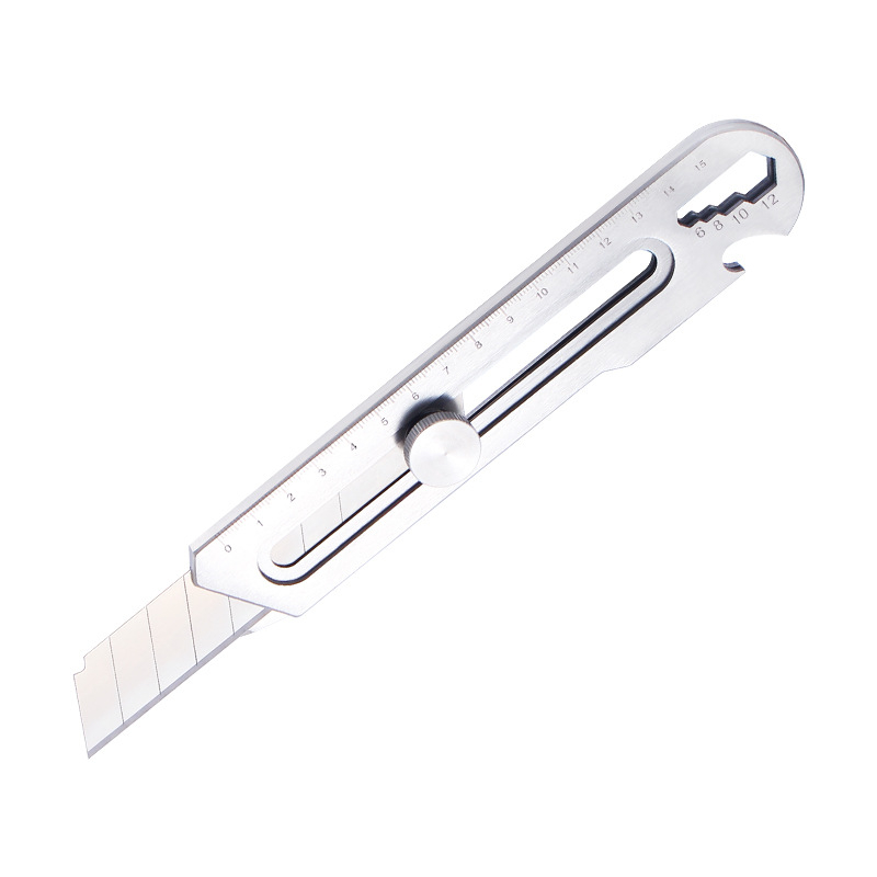 Kb-708b Nehéz rozsdamentes acél utilitáris kés – ipari osztályú, többfunkciós a csomagok felnyitásához, faragáshoz és háztartási használathoz; Pengéje: 15.4×2.8×0.6; Tömeg: 110