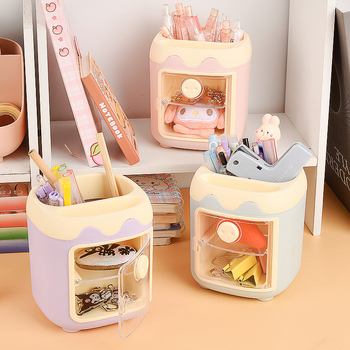 Aranyos malac alakú ceruzatartó, műanyag asztali rendező nagykapacitású rekeszekkel