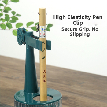 Držiak na perá s integrovaným umývacím pohárom na štetce pre kaligrafiu — Model TN-1138, Materiál AB, Značka Practice every day