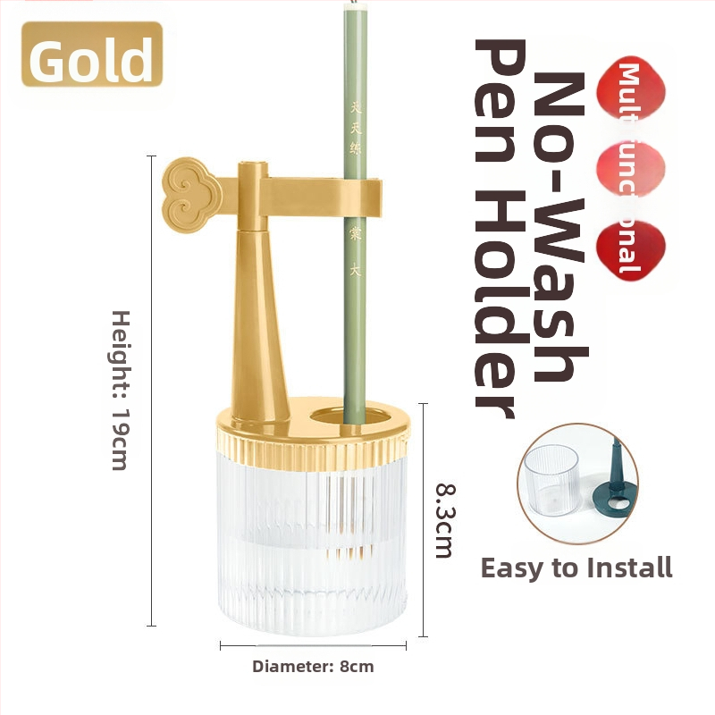 Držiak na perá s integrovaným umývacím pohárom na štetce pre kaligrafiu — Model TN-1138, Materiál AB, Značka Practice every day