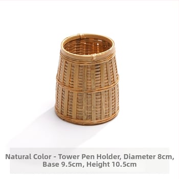 Bambusov četverokutni držač za olovke i spremnik za pohranu – dodatak za čajnu ceremoniju; poklon za rođendan, za razrednike i Dan učitelja