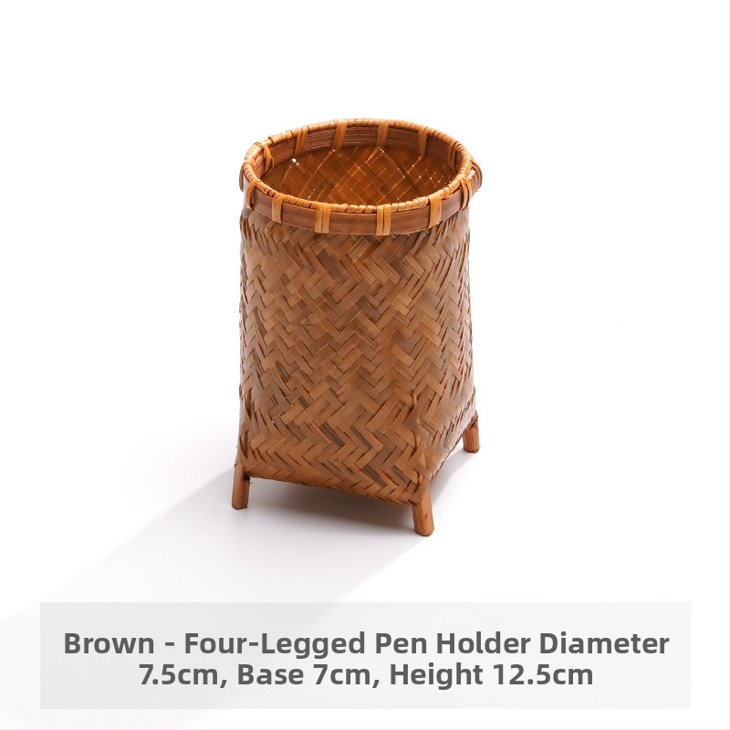 Bambusov četverokutni držač za olovke i spremnik za pohranu – dodatak za čajnu ceremoniju; poklon za rođendan, za razrednike i Dan učitelja