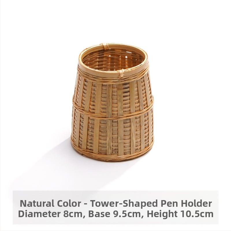 Bambusov četverokutni držač za olovke i spremnik za pohranu – dodatak za čajnu ceremoniju; poklon za rođendan, za razrednike i Dan učitelja