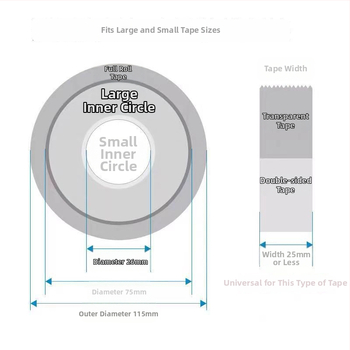 Nagy univerzális szalagvágó tartó, átlátszó asztali kivitel, szalag szélesség max. 48 mm, Márka Unique