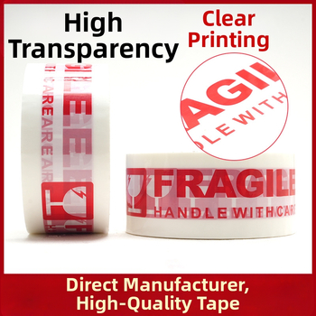 Páska na balenie s varovaním proti krehkosti, vysoká viskozita lepidla, film hrúbka 50 μm, šírka 50 mm, dĺžka 100 m