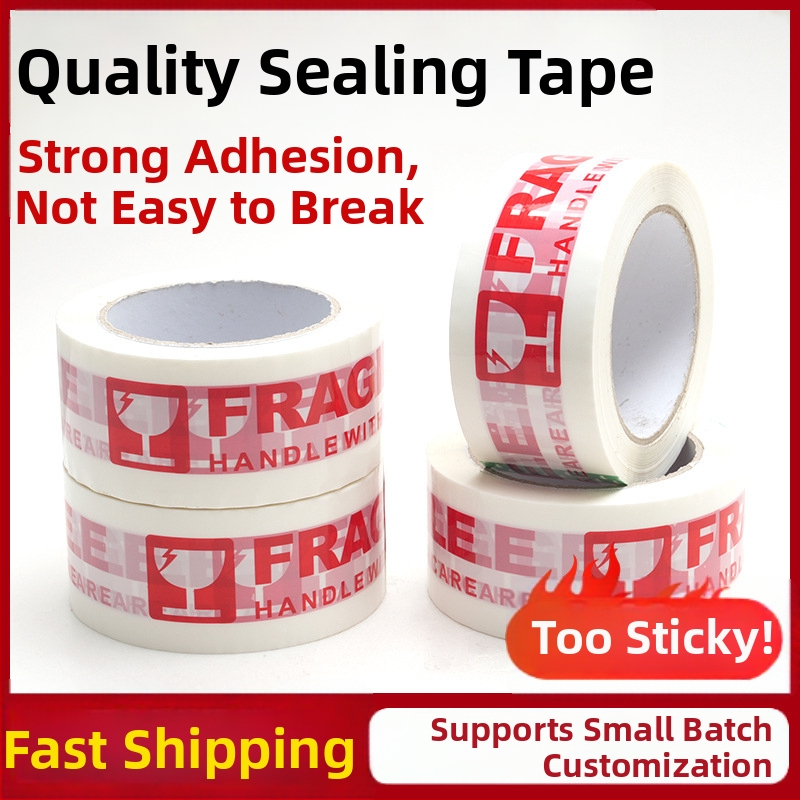 Páska na balenie s varovaním proti krehkosti, vysoká viskozita lepidla, film hrúbka 50 μm, šírka 50 mm, dĺžka 100 m