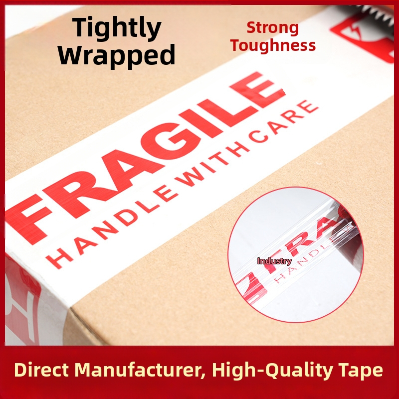 Páska na balenie s varovaním proti krehkosti, vysoká viskozita lepidla, film hrúbka 50 μm, šírka 50 mm, dĺžka 100 m