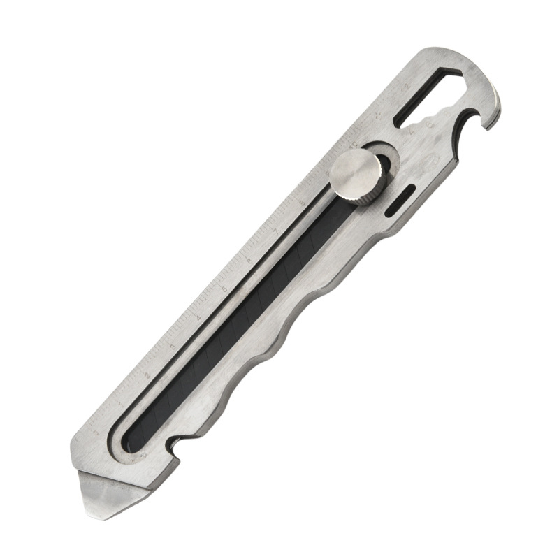 6-u-1 nož od nehrđajućeg čelika za tapete i skidanje izolacije kablova (oštrice: 15.3×2.7×0.5 mm; Težina: 108 g; Materijal: nehrđajući čelik)