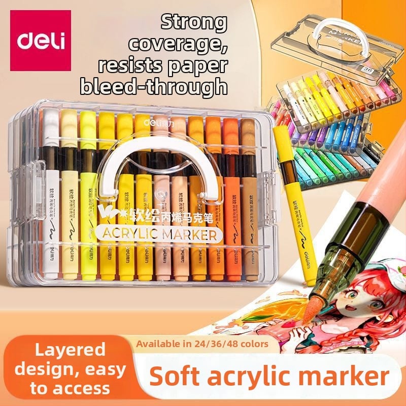 Effective direktni tekući akrilni marker s mekanim vrhom, sklapan dizajn u kutiji za poklon za bojanje i crtanje