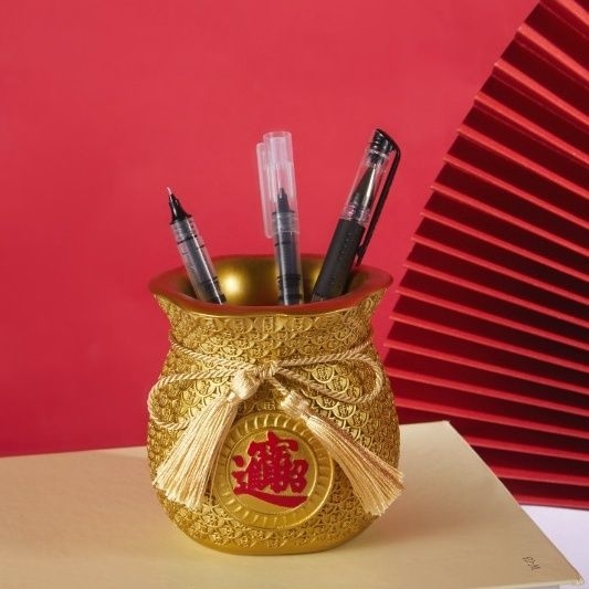 Резинова кръгла поставка за химикалки и бюро-декорация, декоративен настолен сувенир, подарък за преместване, коледна декорация