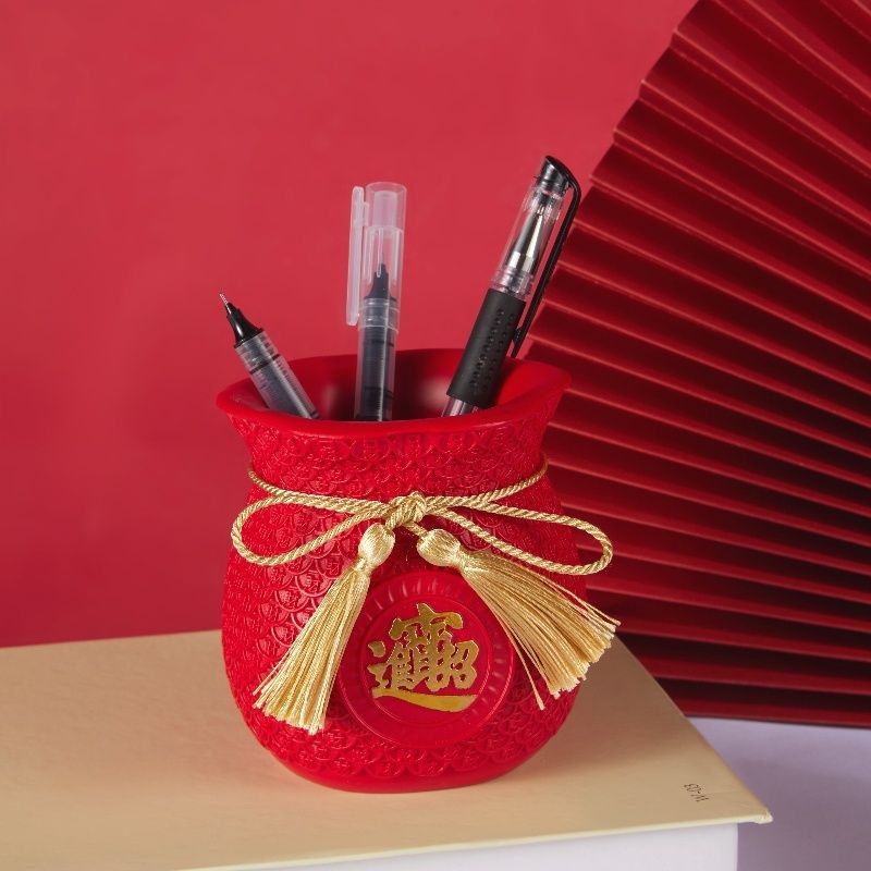 Резинова кръгла поставка за химикалки и бюро-декорация, декоративен настолен сувенир, подарък за преместване, коледна декорация