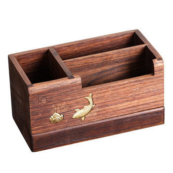 Дървен държач за писалки с чекмедже — квадратна форма, печат на лого, възможност за персонализация, подарък за възрастни и учители