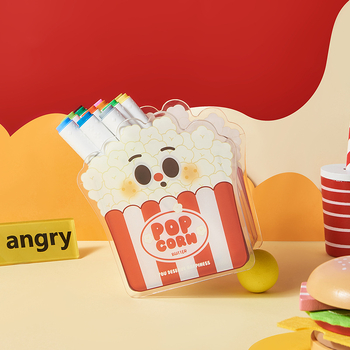 AS-acrylic държач за писалки, квадратен настолен органайзер от PP+PET материал, голям капацитет за съхранение на канцеларски материали и четки за грим