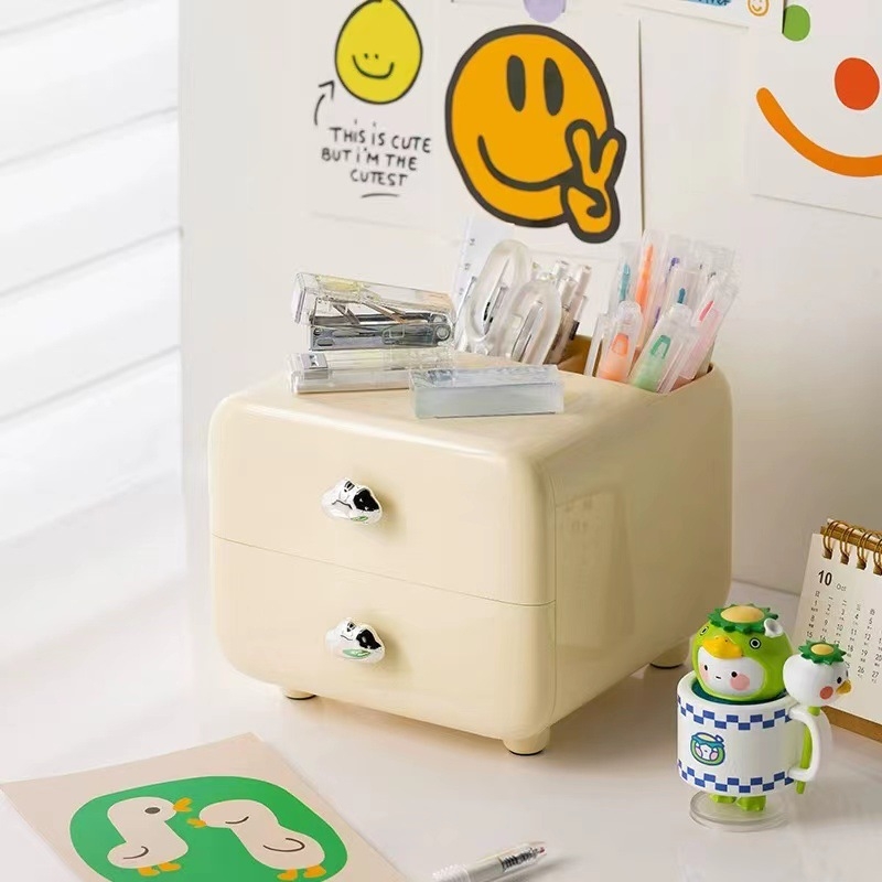 Органайзер за бюро с чекмедже, крем стил дизайн, PET ABS, 2L капацитет, модел LK-SN017