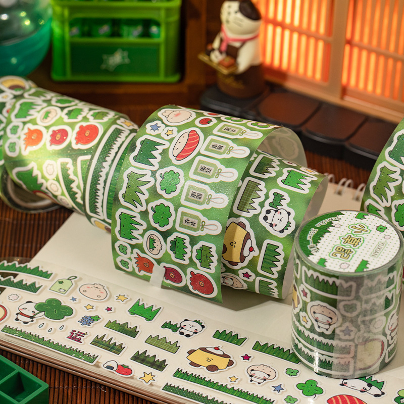 Декоративна лента за дневник и телефон с мотиви; дължина 2 м, ширина 5 см, база: покрита хартия, марка Yu Xian