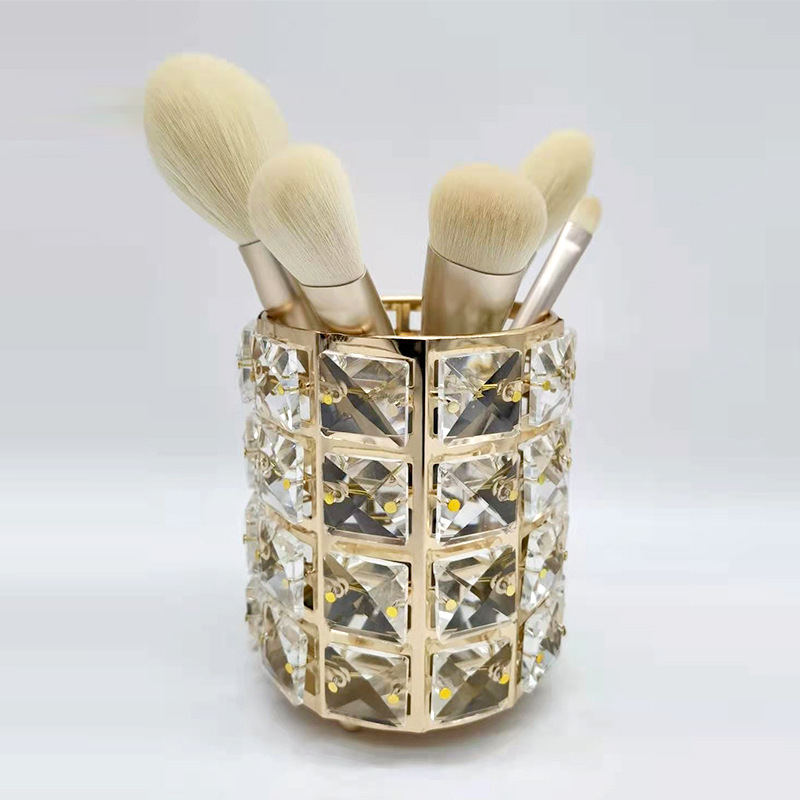 Mordoa 04 Акрилен кръгъл държач за четки за грим – съхранение и декоративен аксесоар за маса в салон за маникюр