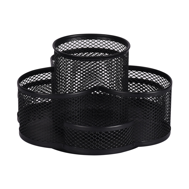 Metalni okretni držač za olovke s motivom cvijeta šljive, višefunkcionalni stolni organizator