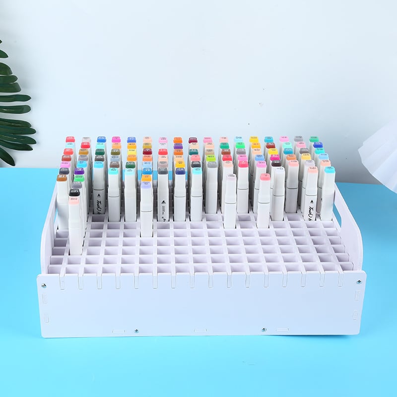 Raft de depozitare pentru pixuri pe birou – placă lemn-plastic, 1 nivel, portabil și rezistent la umezeală, stil modern minimalist