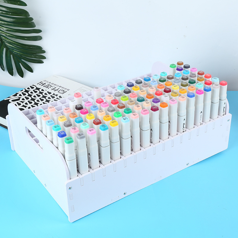 Raft de depozitare pentru pixuri pe birou – placă lemn-plastic, 1 nivel, portabil și rezistent la umezeală, stil modern minimalist